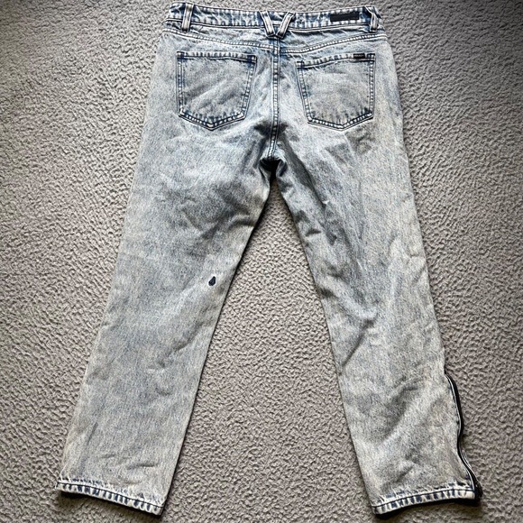 Volcom Jeans Womens Size 27 Blue Acid Wash Straight Leg Ankle Zip - Picture 8 of 12